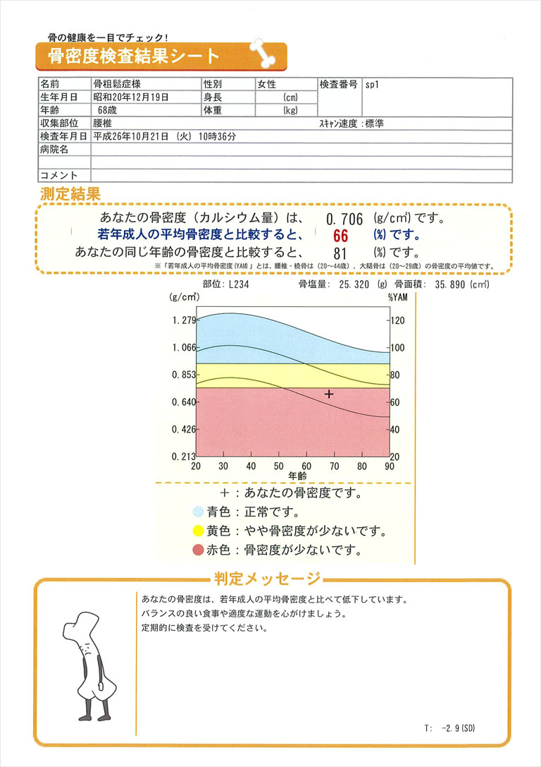 検査結果シート